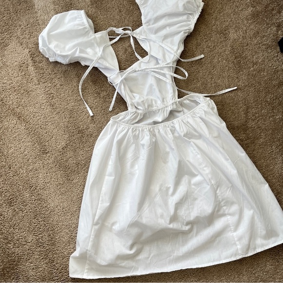 ASOS White Puff Sleeve Mini Dress - Picture 4 of 7